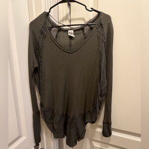 Free People Green Long Sleeve Top